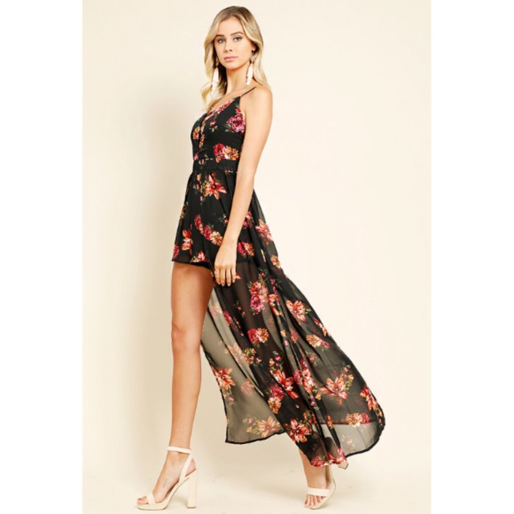 Ambience Floral Crisscross-Front Maxi Playsuit